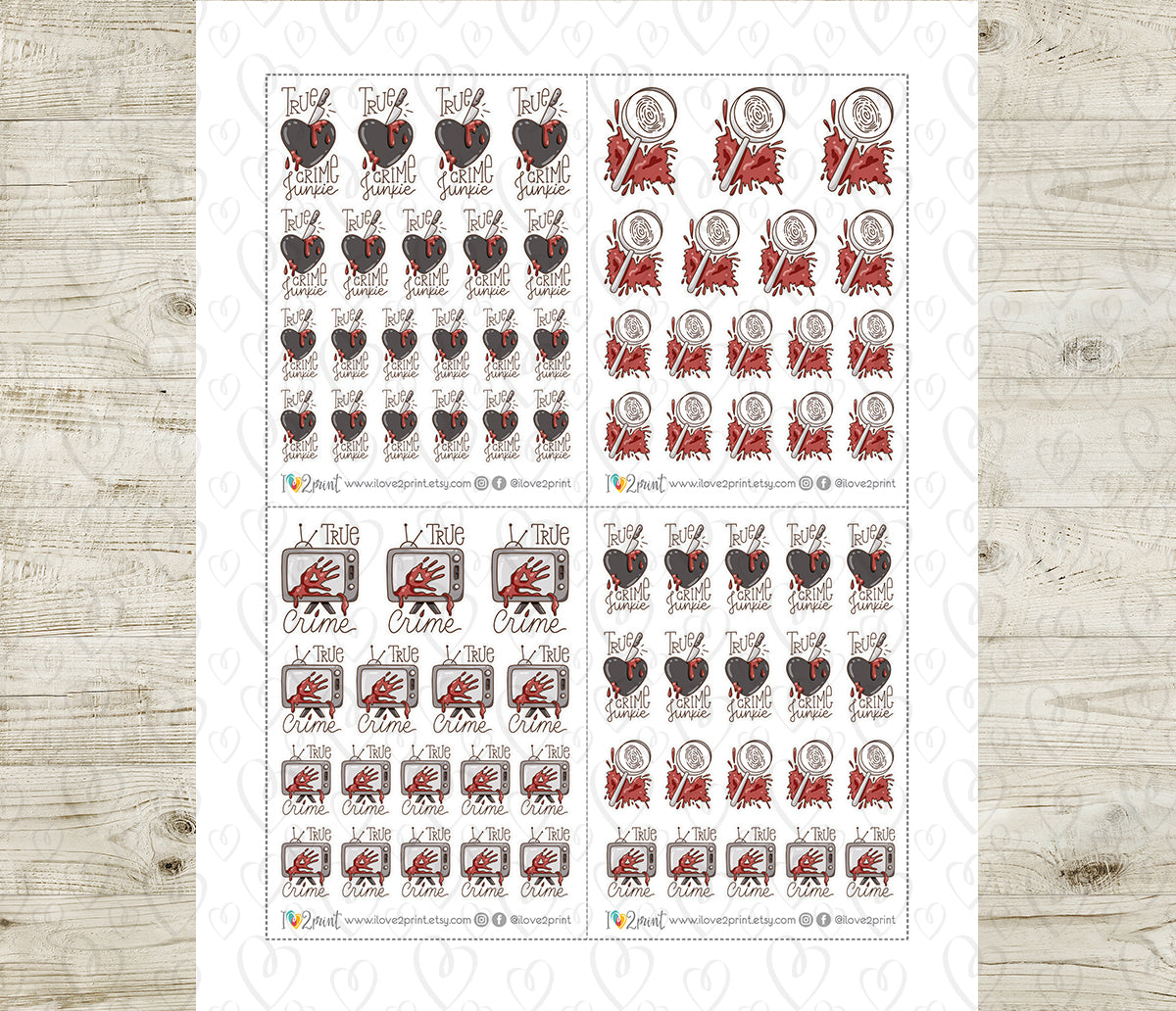 Elena True Crime - COLOR Printable Planner Sticker - PDF & Cut Files