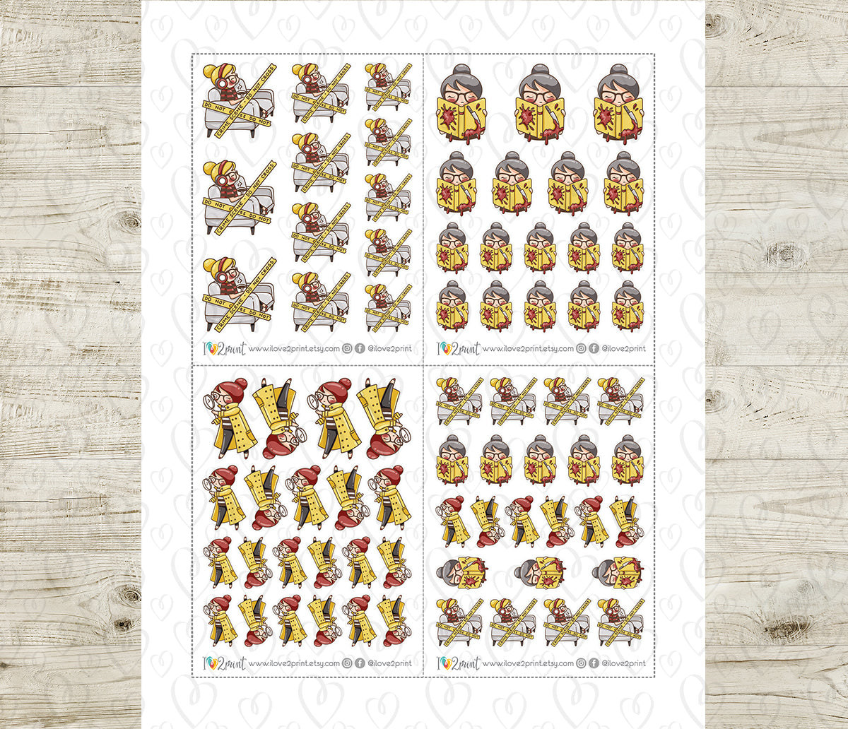 Elena True Crime - COLOR Printable Planner Sticker - PDF & Cut Files
