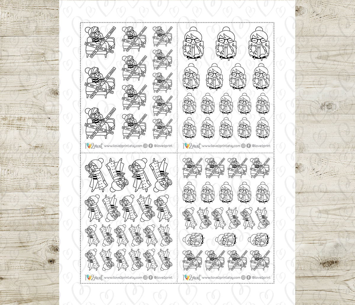 Elena True Crime - DOODLE Printable Planner Sticker - PDF & Cut Files