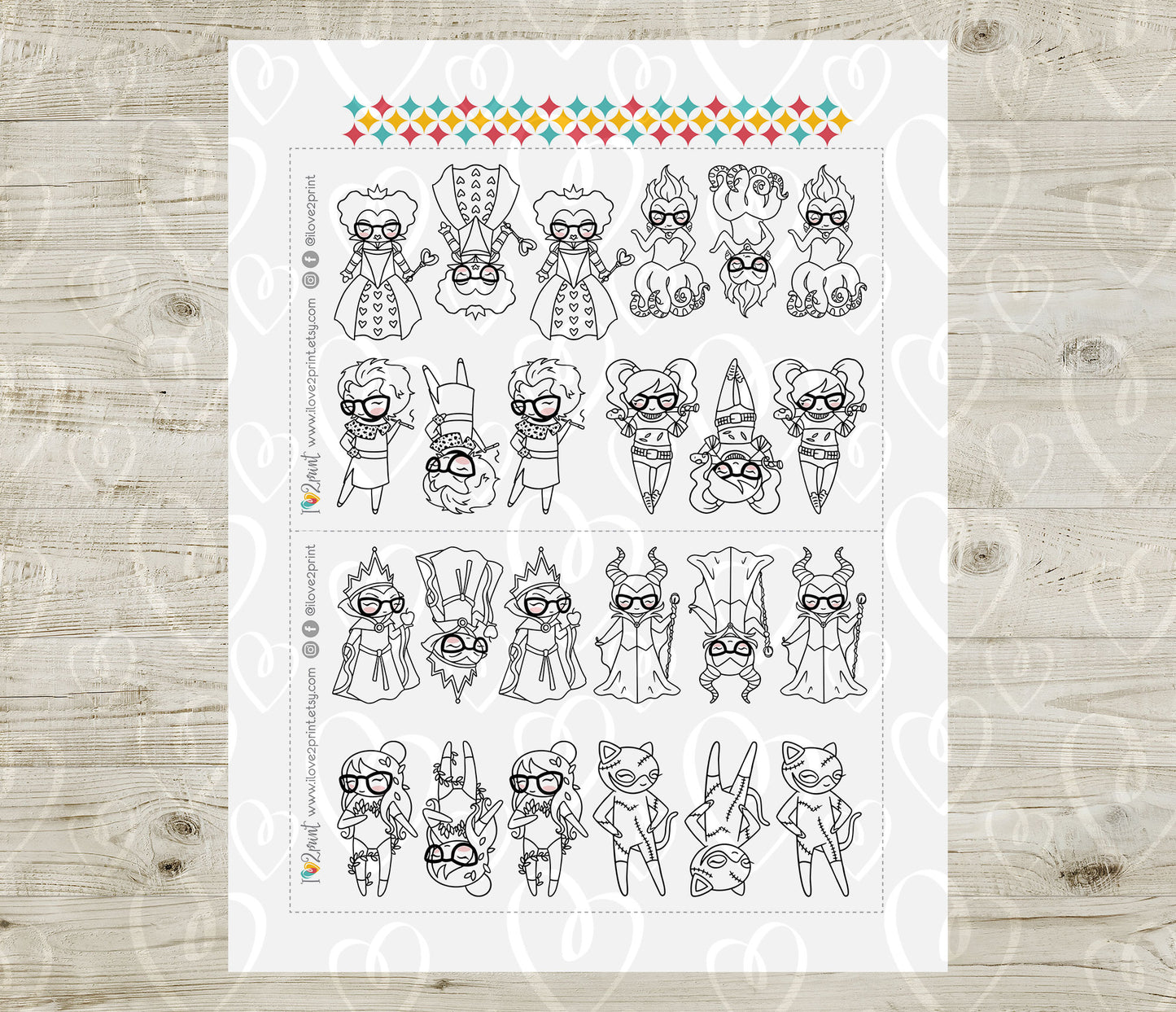 Elena Planner Girl – DOODLE Famous Villains Halloween Stickers – Printable PDF & Cut Files