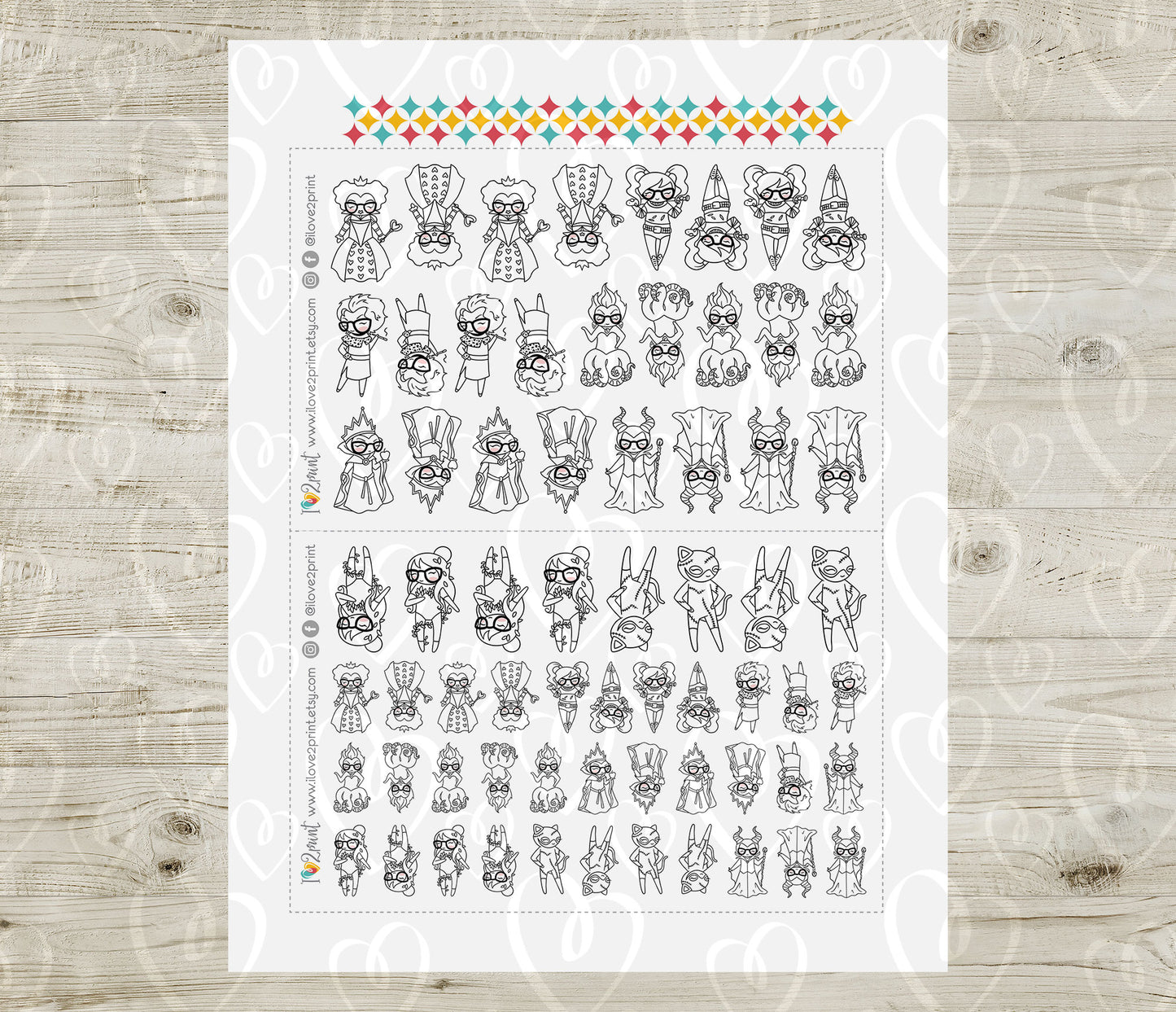 Elena Planner Girl – DOODLE Famous Villains Halloween Stickers – Printable PDF & Cut Files