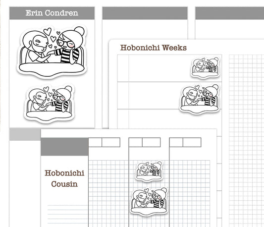 Elena Date Night Doodle Coloring Printable Stickers | Color Your Own Romance | PDF Cut Files