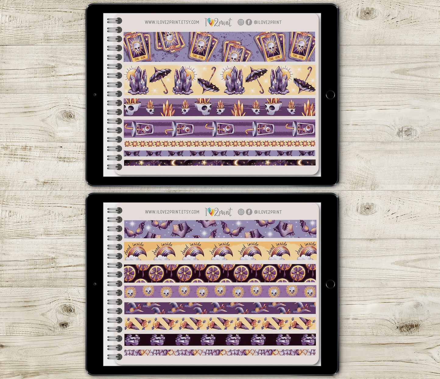 Summer Goth Decorative Stickers - Pre-Cropped GoodNotes Digital Sticker Book