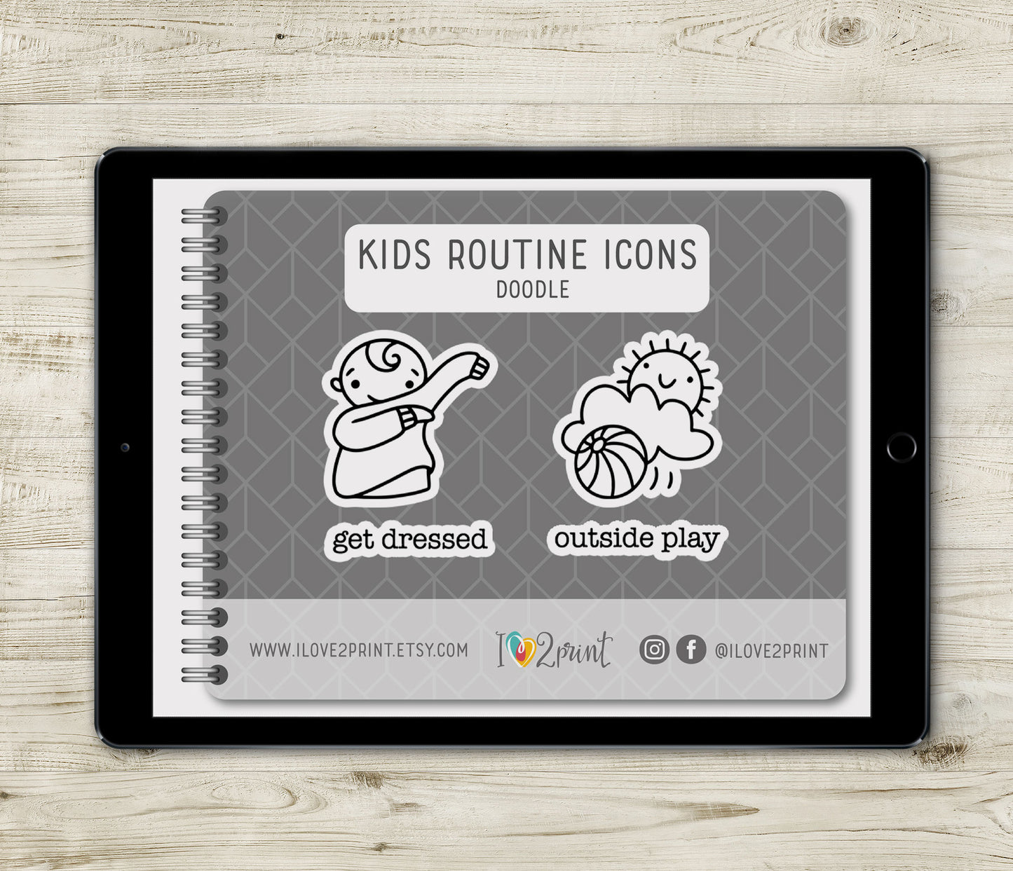 100 Kids Routine Icons - Pre-Cropped STAMP GoodNotes Book Digital Planner Sticker