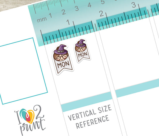 FREEBIE – Elena Halloween Days of the Week – Printable Planner Stickers – PDF + Cut Files – Instant Download