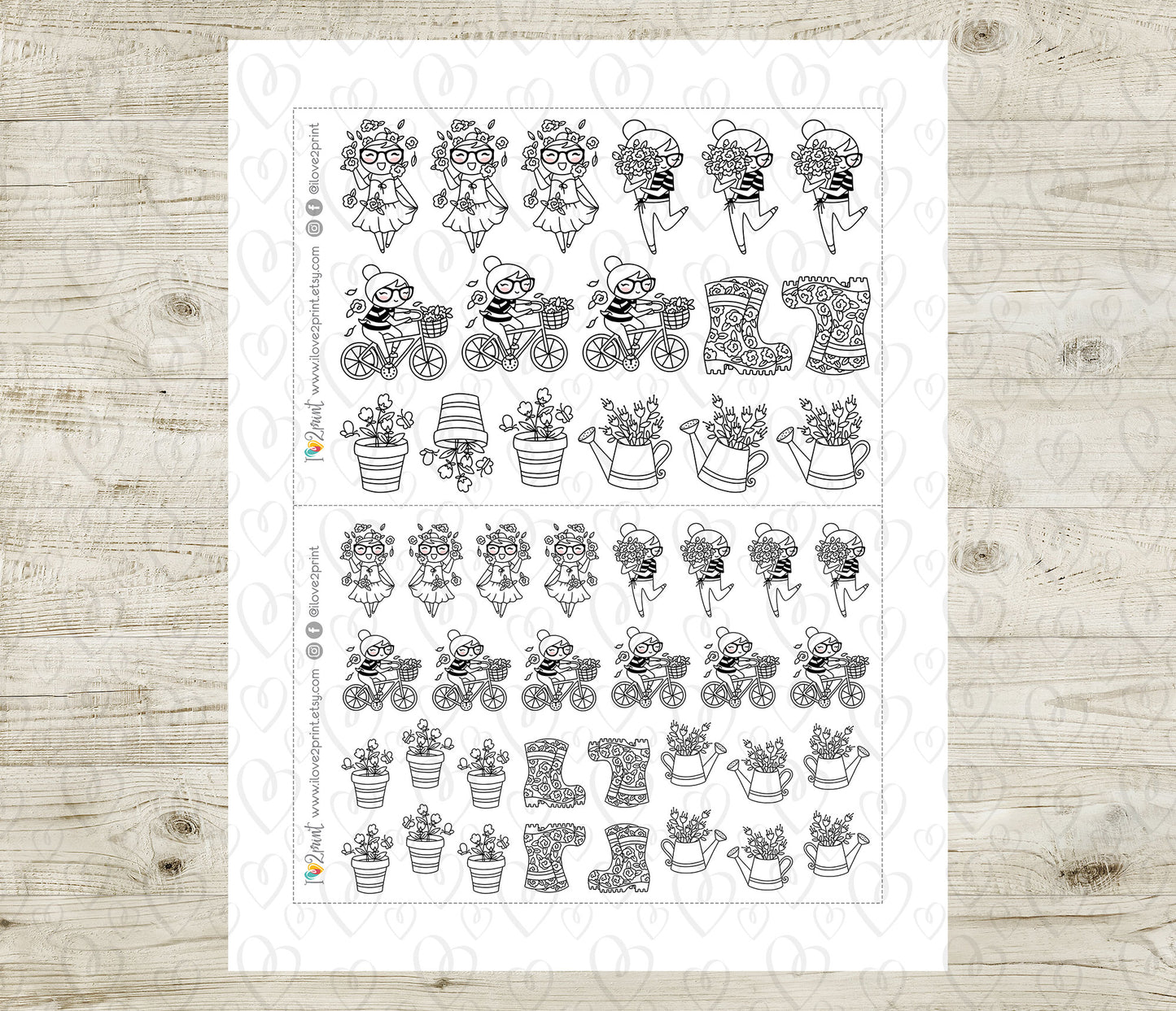 Elena Spring – Doodle Printable Stickers (PDF + Cut Files)