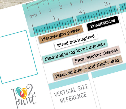 Planner Quote Sticker Set – Functional & Decorative Overlays – Printable Planner Stickers – PDF + Cut Files