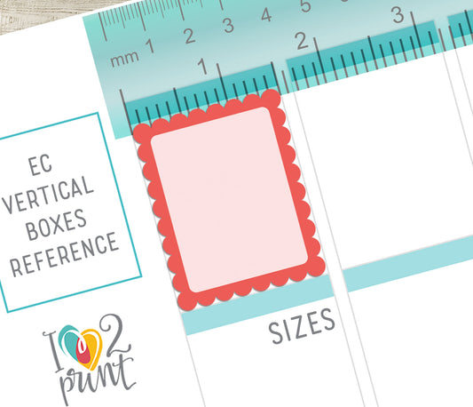 Full Boxes Scalloped - Printable Planner Stickers - PDF & Cut Files