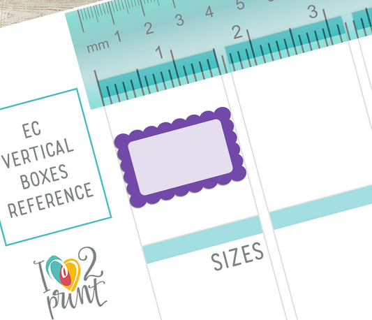 Half Boxes Scalloped - Printable Planner Stickers - PDF & Cut Files