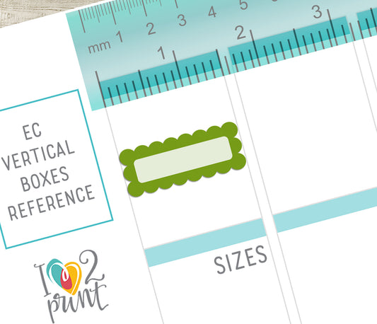 Quarter Boxes Scalloped - Printable Planner Stickers - PDF & Cut Files