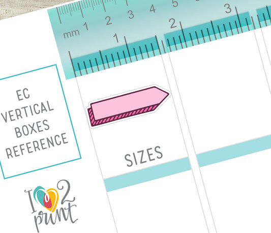 48 Colorful Sign Note Doodle Quarter Box Stickers | Printable Functional Planner Supplies | PDF & Cut Files