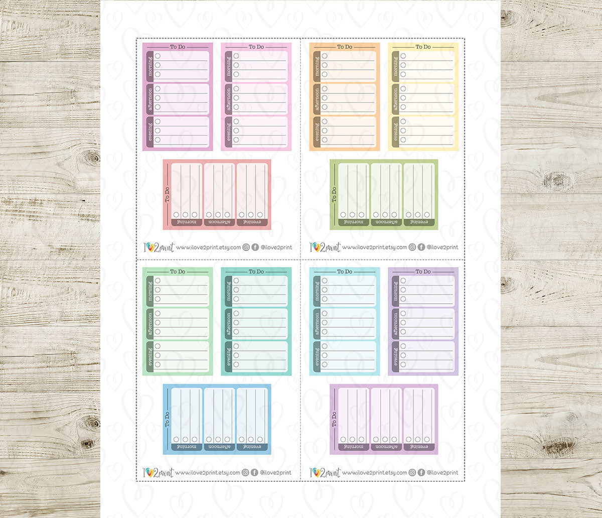 To Do Morning Afternoon Evening Printable Stickers | Time Block Labels | PDF Cut Files