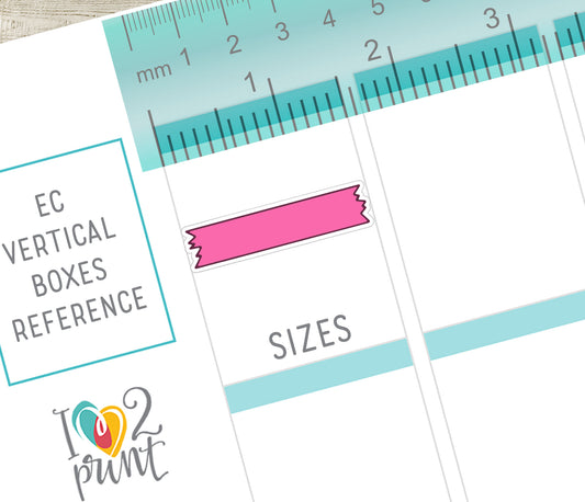 48 Colorful Washi Doodle Quarter Box Stickers | Printable Functional Planner Supplies | PDF & Cut Files