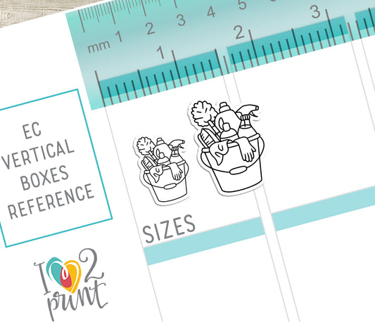 Elena Cleaning II – DOODLE Printable Planner Stickers – PDF & Cut Files – Instant Download