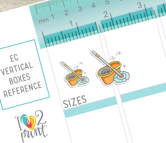 Elena Cleaning II – COLOR Printable Planner Stickers – PDF & Cut Files – Instant Download