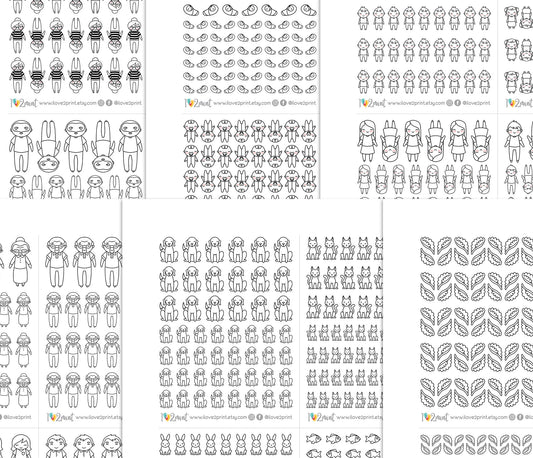 Make Your Own Family Doodle Bundle | Set 1 + Set 2 Complete | PDF Cut Files | Best Value