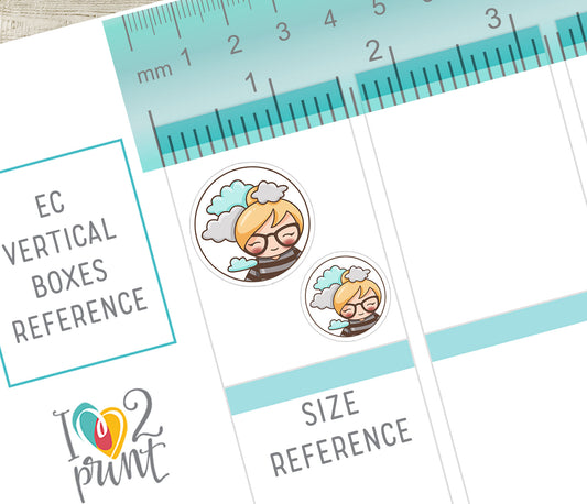 Elena Weather Circles – LIGHT skin BLOND hair Printable Planner Stickers – PDF + Cut Files