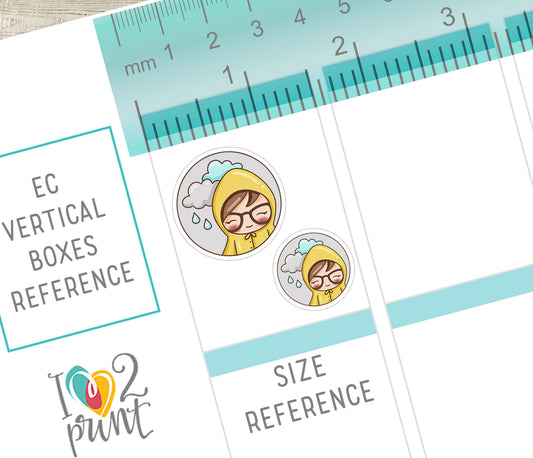 Elena Weather Circles – LIGHT skin BROWN hair Printable Planner Stickers – PDF + Cut Files