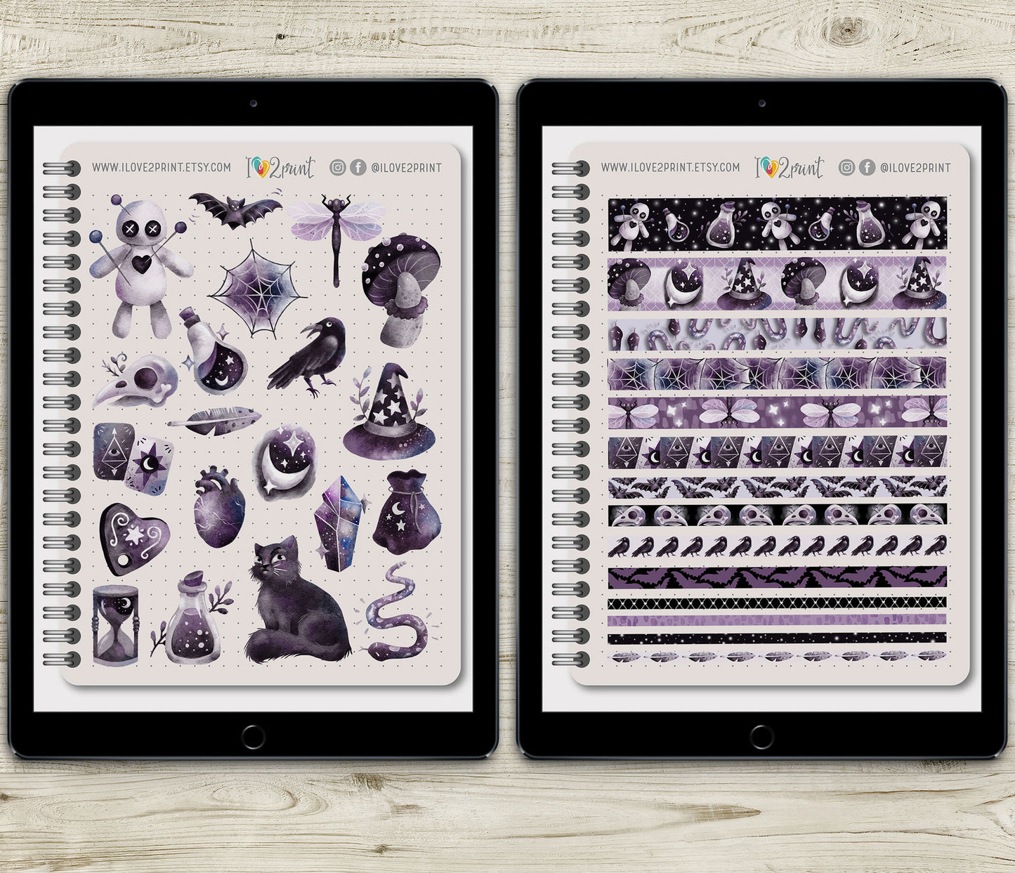 Gothic Life Decorative Stickers - Pre-Cropped GoodNotes Digital Sticker Book