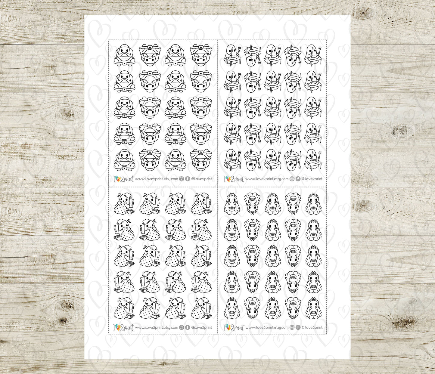 Hauntie the Ghost – DOODLE Daily Life BUNDLE 2 – Printable Planner Stickers – PDF + Cut Files – Instant Download