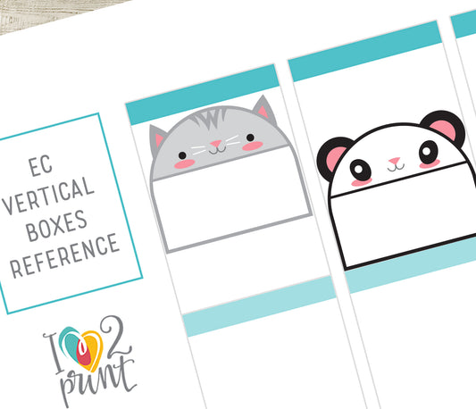 Kawaii Animals Sticker Half Box Notes – Cute Functional & Decorative Printable Labels – PDF + Cut Files
