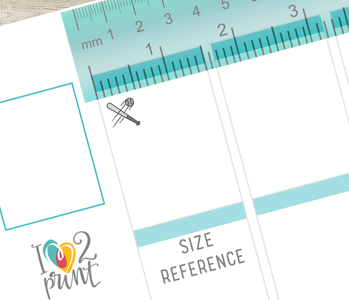 Baseball Icon Stickers - Functional Printable Stickers - PDF & Cut Files