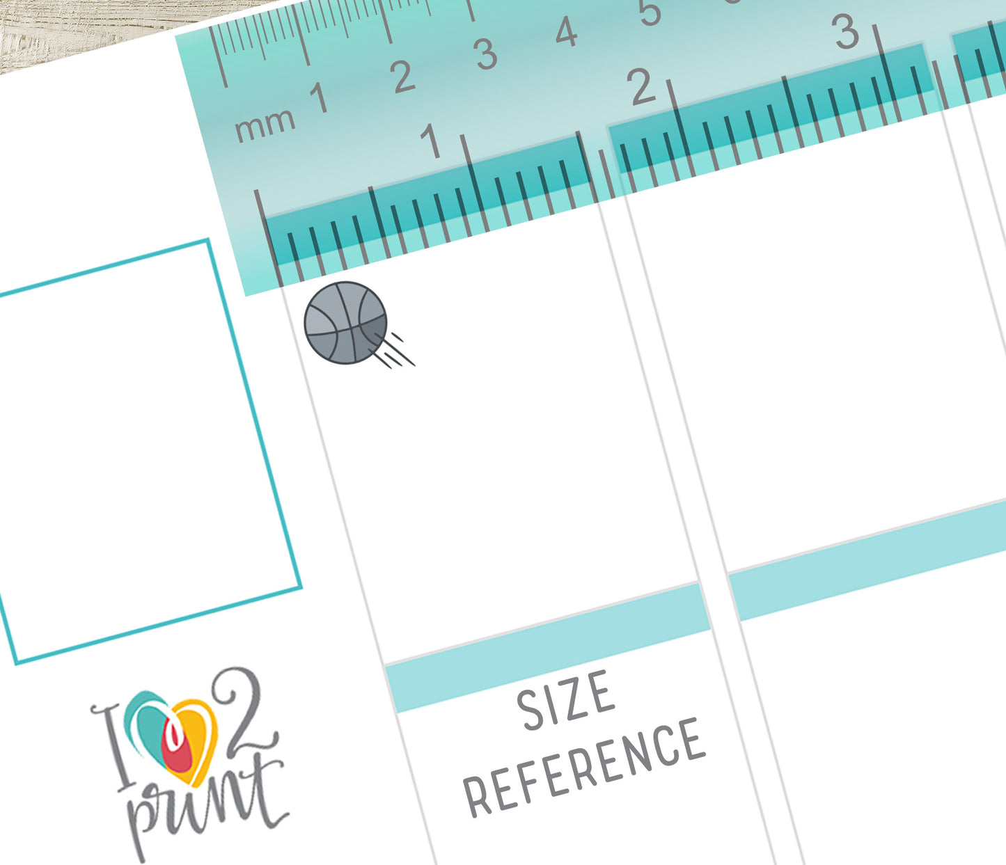 Basketball Icon Stickers - Functional Printable Stickers - PDF & Cut Files