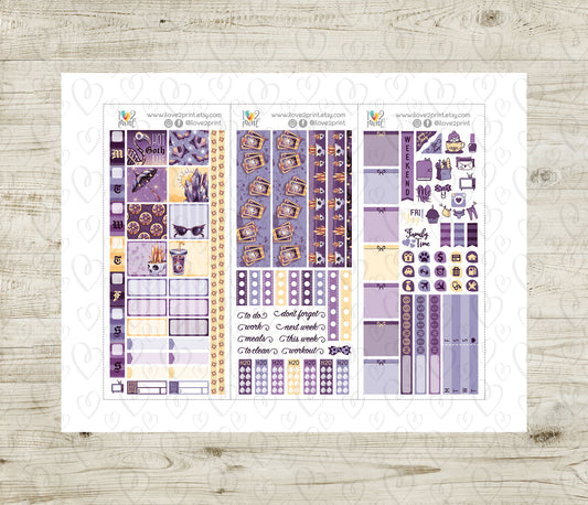 Summer Goth Stickers - Hobonichi Weeks - Printable PDF & Cut Files