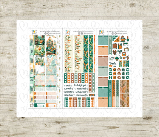 Boho Corner Stickers – Hobonichi Weeks Printable PDF & Cut Files