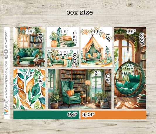 Boho Corner Moodboard Stickers - 1,5"boxes Printable PDF & Cut Files