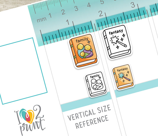 Family & Fantasy Book Genre Icons – Printable Planner Stickers – PDF & Cut Files