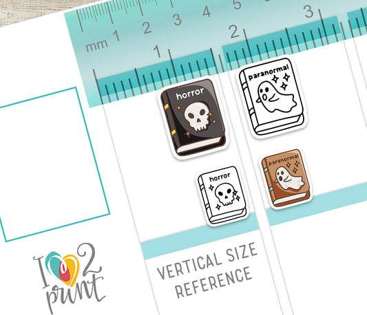 Horror & Paranormal Book Genre Icons – Printable Planner Stickers – PDF & Cut Files