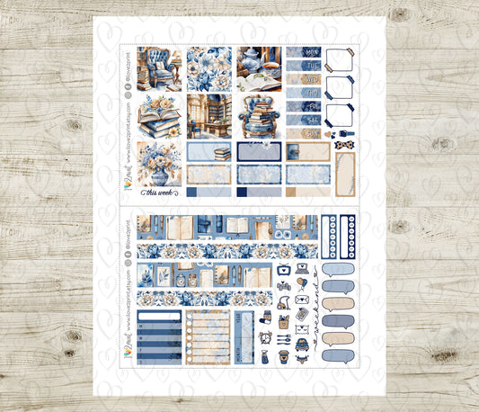 Book Lover Stickers – Hobonichi Cousin Printable Set - PDF & Cut Files