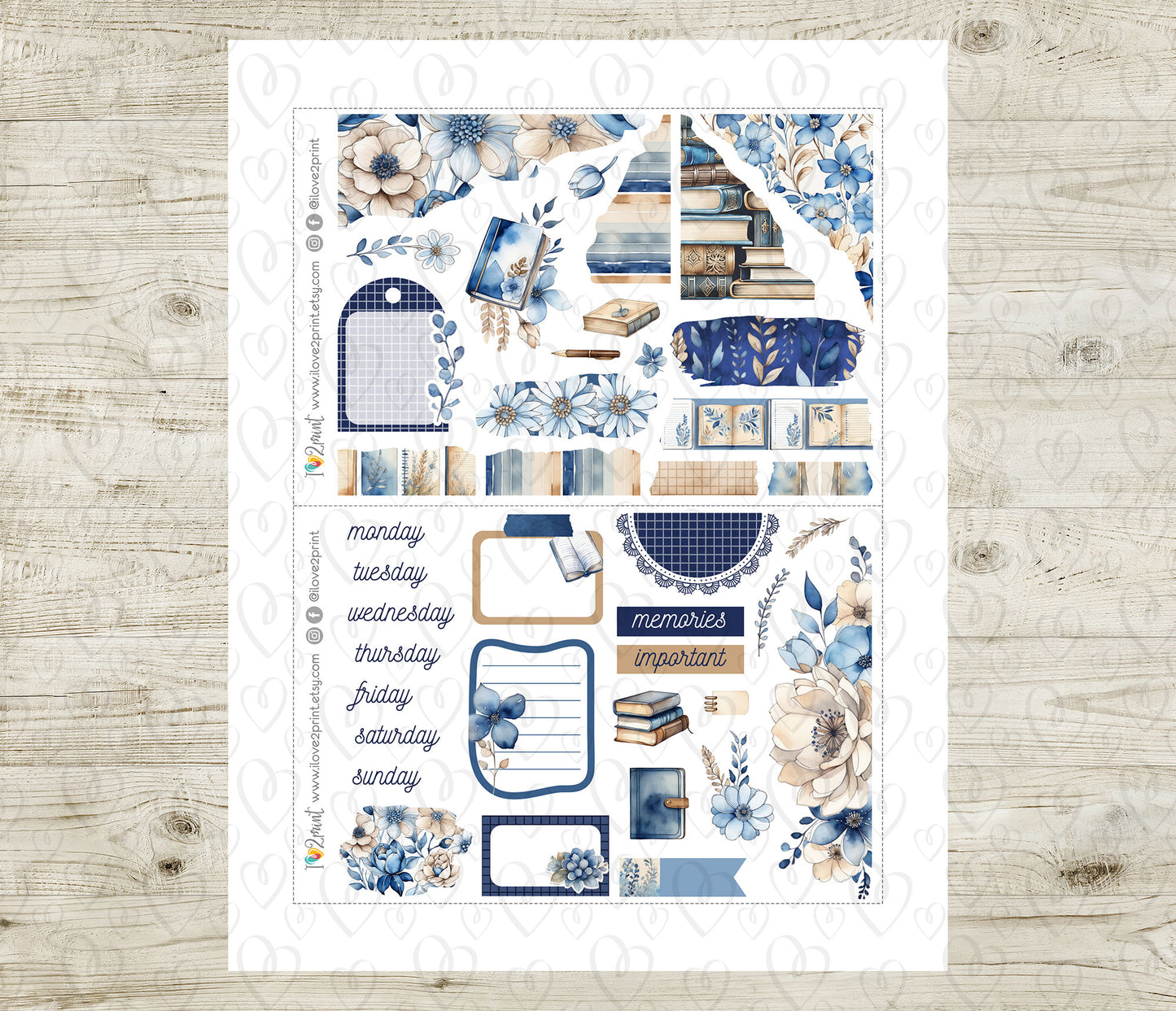 Book Lover Journal Stickers - Printable Reading Set - PDF & Cut Files