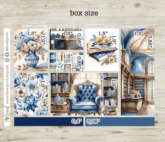 Book Lover Moodboard Decorative Box Stickers - 1.5" Printable PDF & Cut Files