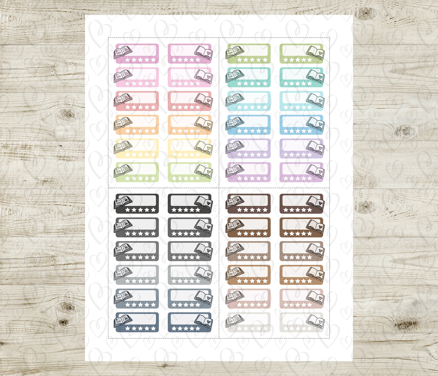 Printable Book Rating Stickers – Colorful Instant Download Stickers - PDF & Cut Files