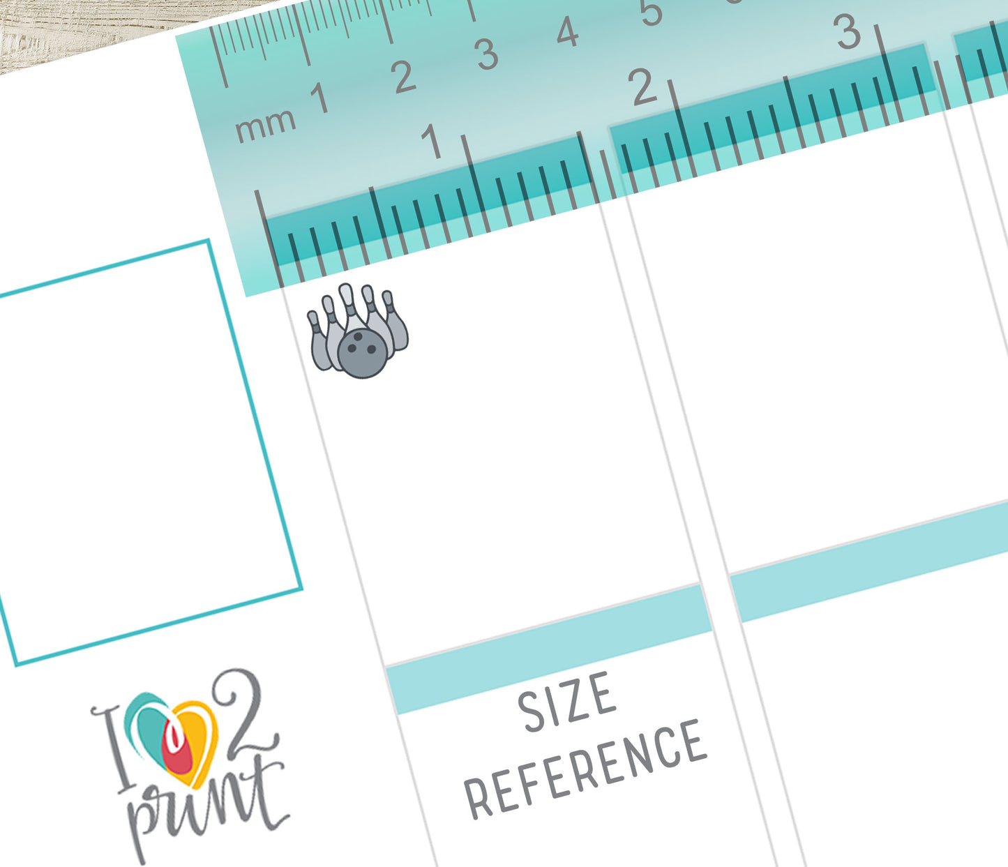 Bowling Icon Stickers - Functional Printable Stickers - PDF & Cut Files