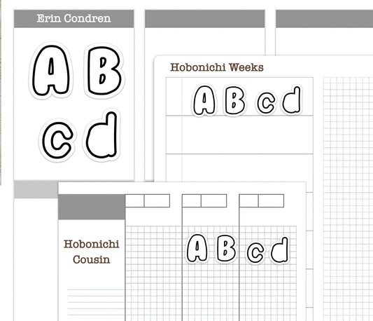 Bubble Alphabet Lined Printable Stickers | Upper & Lowercase | Planner