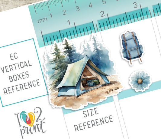 Camping Decorative Stickers - Printable PDF & Cut Files