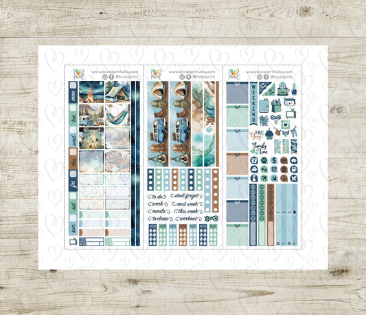 Camping Stickers – Hobonichi Weeks Printable PDF & Cut Files