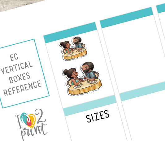 Couple Activities (Dark Skin Duo) Printable Stickers Set 1 - Elena & Oliver