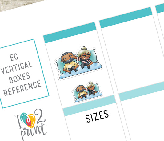 Couple Activities COLOR Printable Stickers Set 2 - Elena & Oliver (Dark Skin Duo)