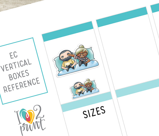 Couple Activities COLOR Printable Stickers Set 2 - Elena (Dark Skin) & Oliver (Light Skin)