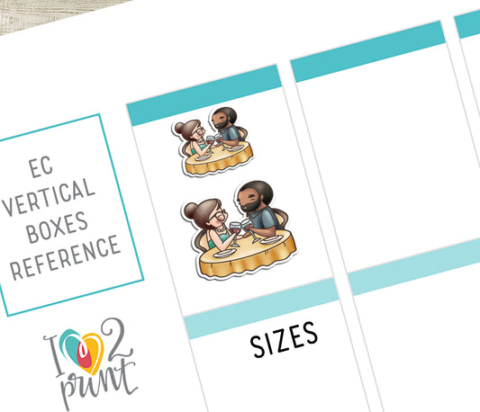 Couple Activities Printable Stickers Set 1 - Elena (Light Skin) & Oliver (Dark Skin)