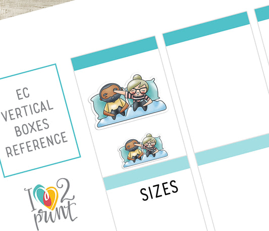 Couple Activities COLOR Printable Stickers Set 2 - Elena (Light Skin) & Oliver (Dark Skin)