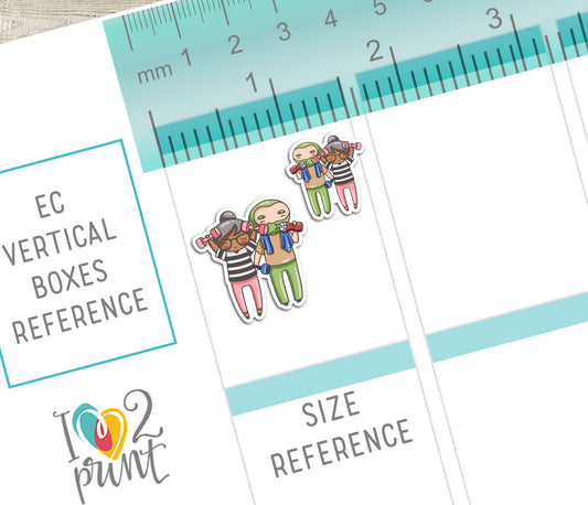 Couple Activities COLOR Printable Stickers Set 3 - Elena (Dark Skin) & Oliver (Light Skin)