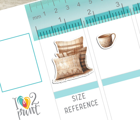 Cozy Fall Decorative Stickers - Printable PDF & Cut Files