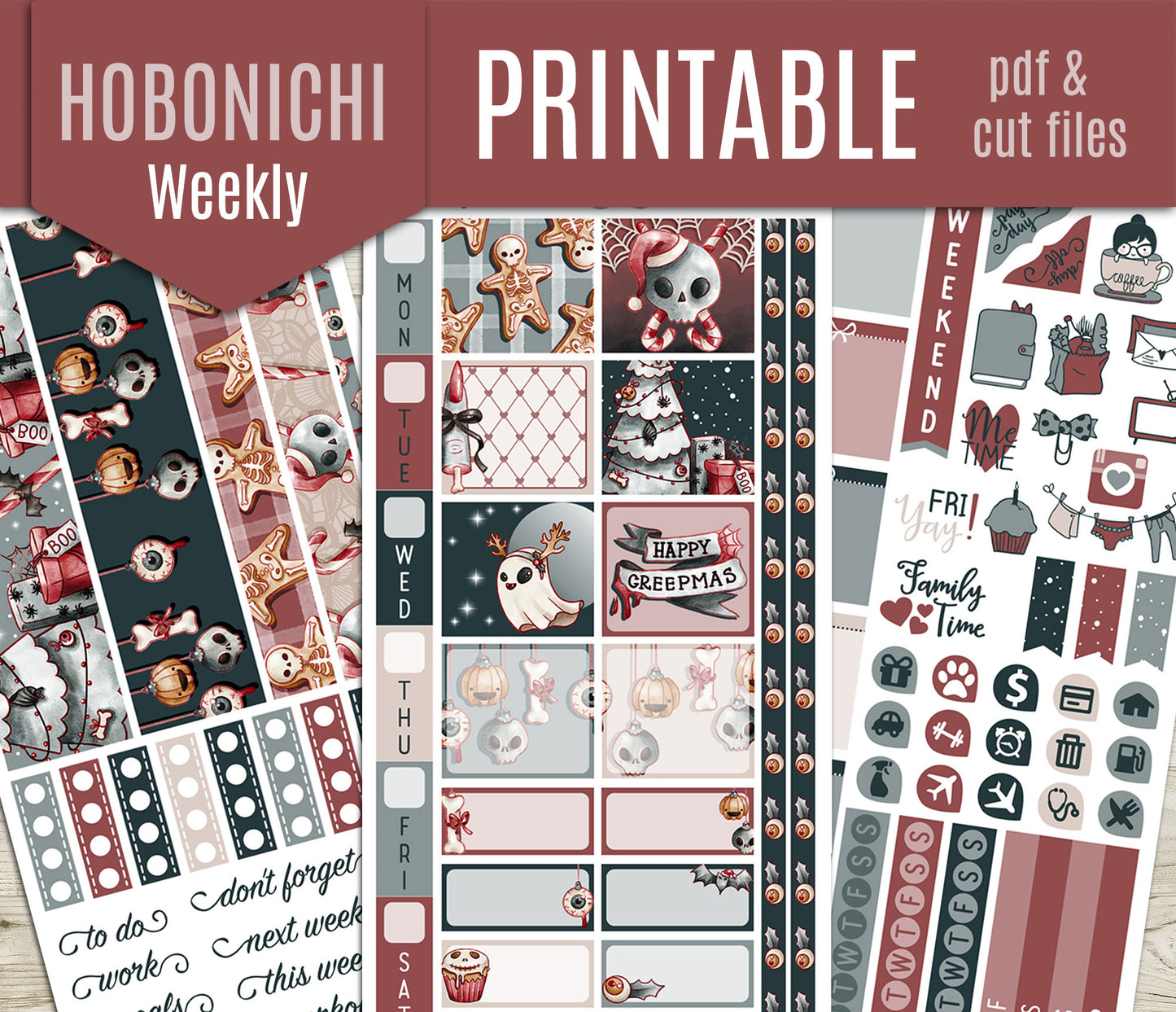 Creepmas – COMPLETE COLLECTION – Printable Planner Stickers BUNDLE – PDF & Cut Files