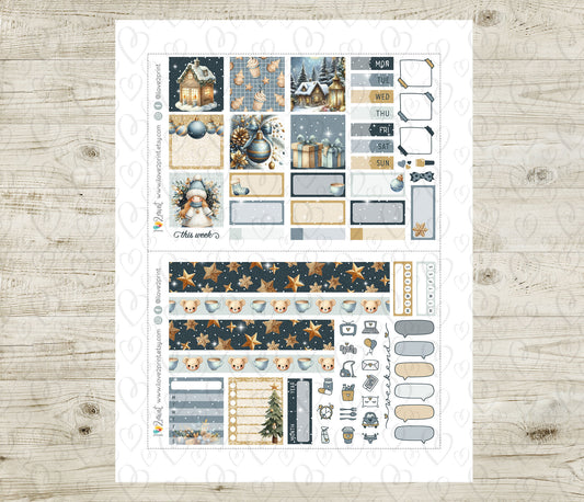 Cute Christmas Cousin Weekly Kit | Holidays Planner Stickers | A5 Printable & Cut Files