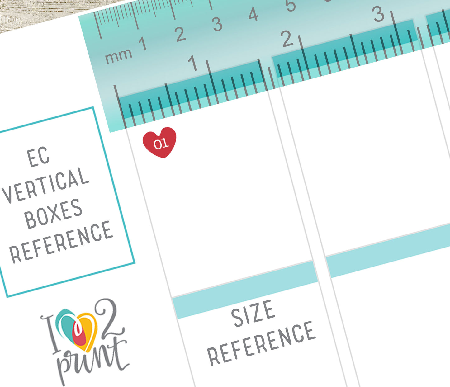 Day Hearts Bold Colors – Printable Planner Stickers for Calendars & Journals – PDF + Cut Files – Instant Download
